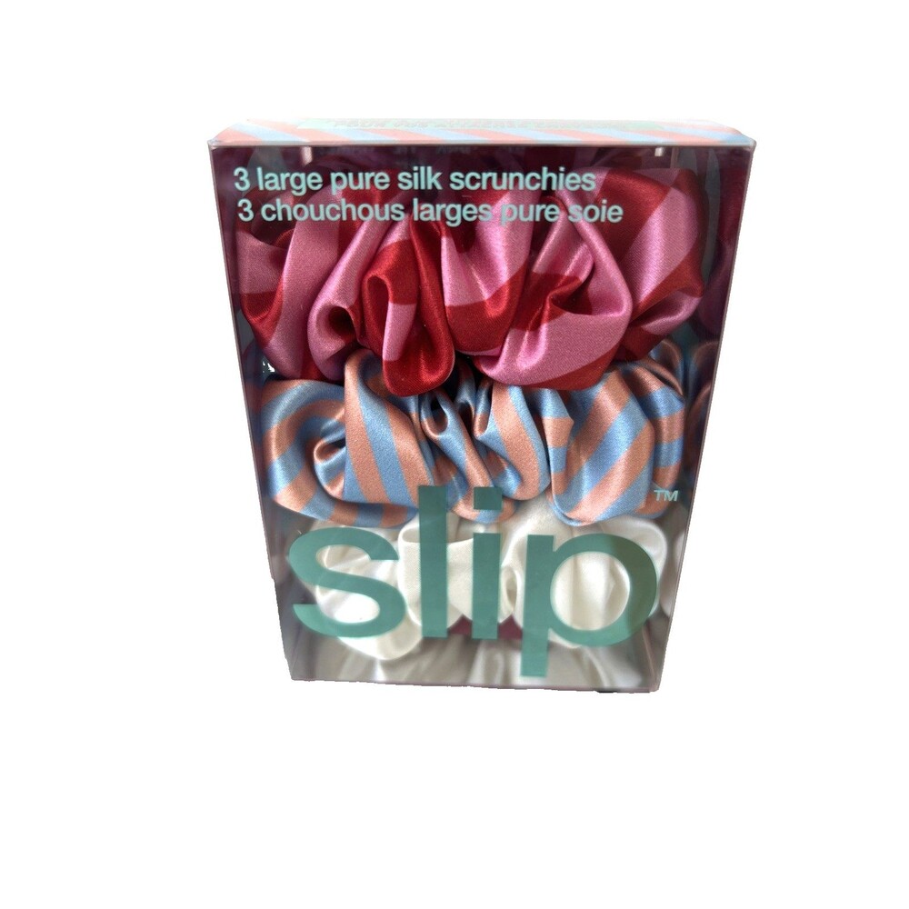 SLIP Exclusive Silk Scrunchies Pack of 3 Large Scrunches New in Box Hair Ties